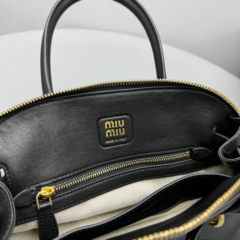 Bolsa Miu Miu de Mão Aventure Pequena em Couro Napa