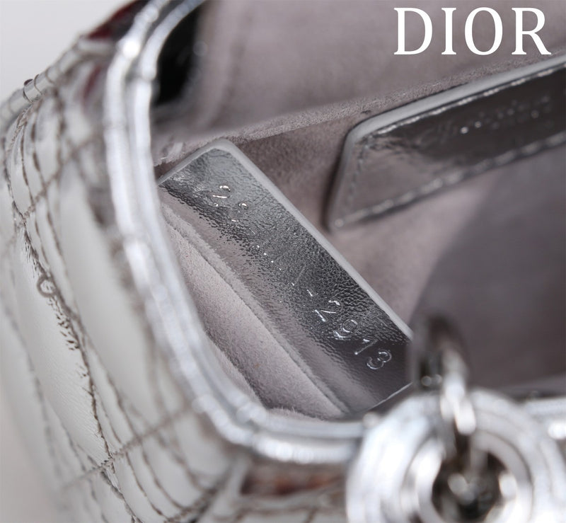 Bolsa Lady Dior Míni Metálico Prata