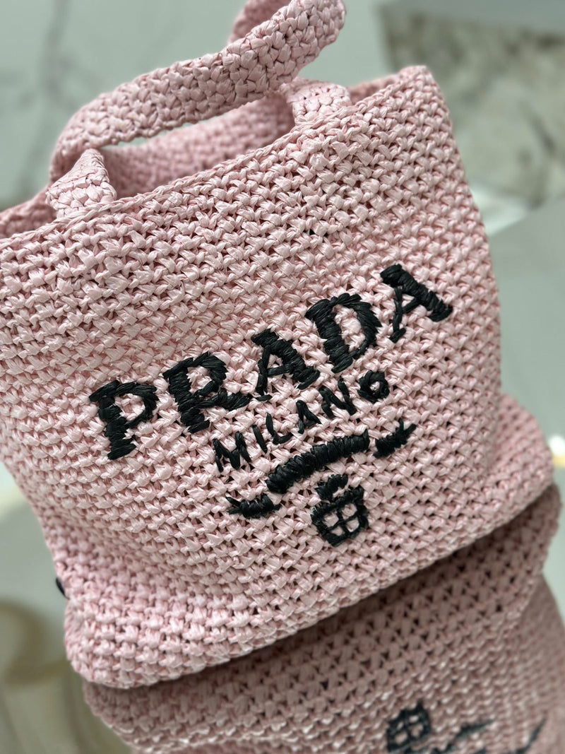 Bolsa Modelo Prada Tote Pequena de Ráfia