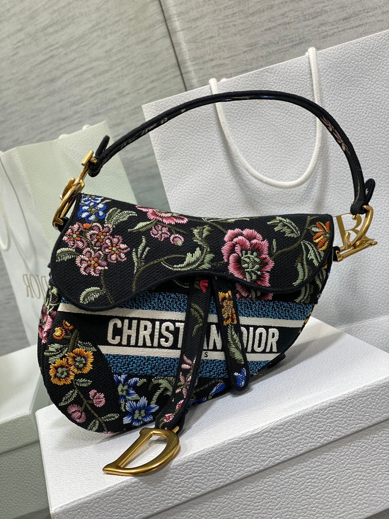 Bolsa Dior Saddle Petit Fleurs