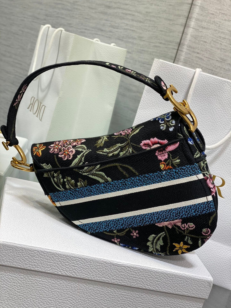 Bolsa Dior Saddle Petit Fleurs