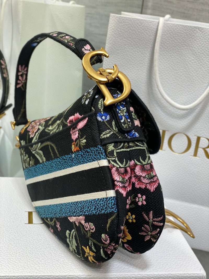 Bolsa Dior Saddle Petit Fleurs