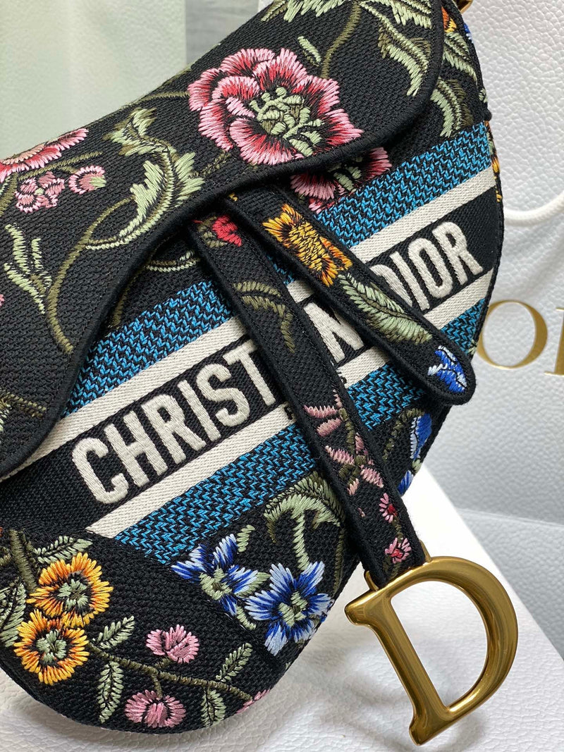 Bolsa Dior Saddle Petit Fleurs