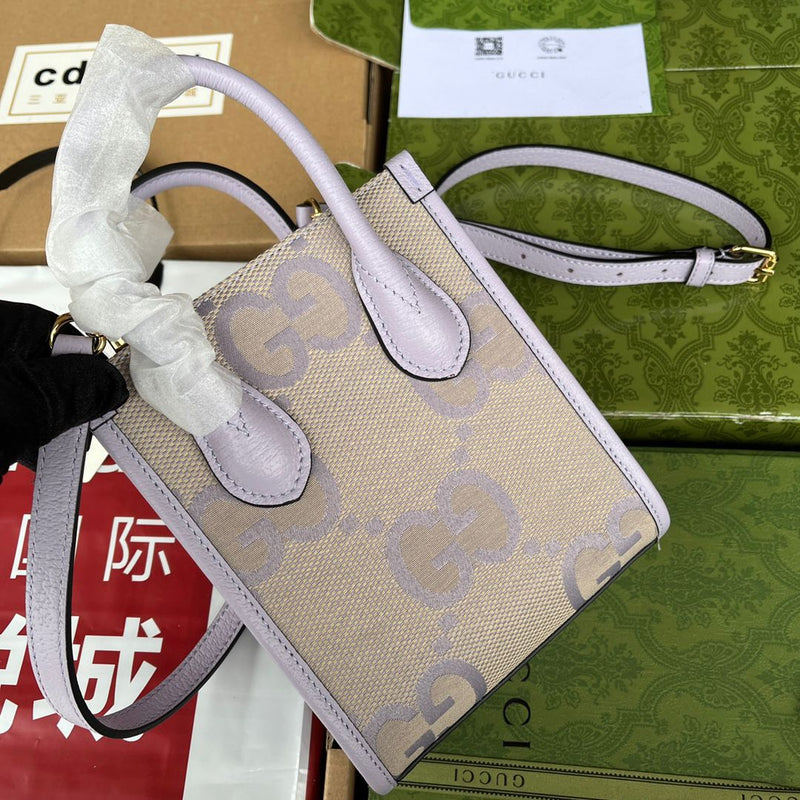 Bolsa Gucci Jumbo GG Mini Tote Bag no Lilás