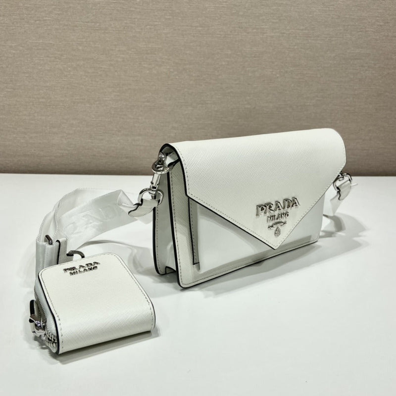 Bolsa Modelo Prada Envelope Mini em Couro Saffiano