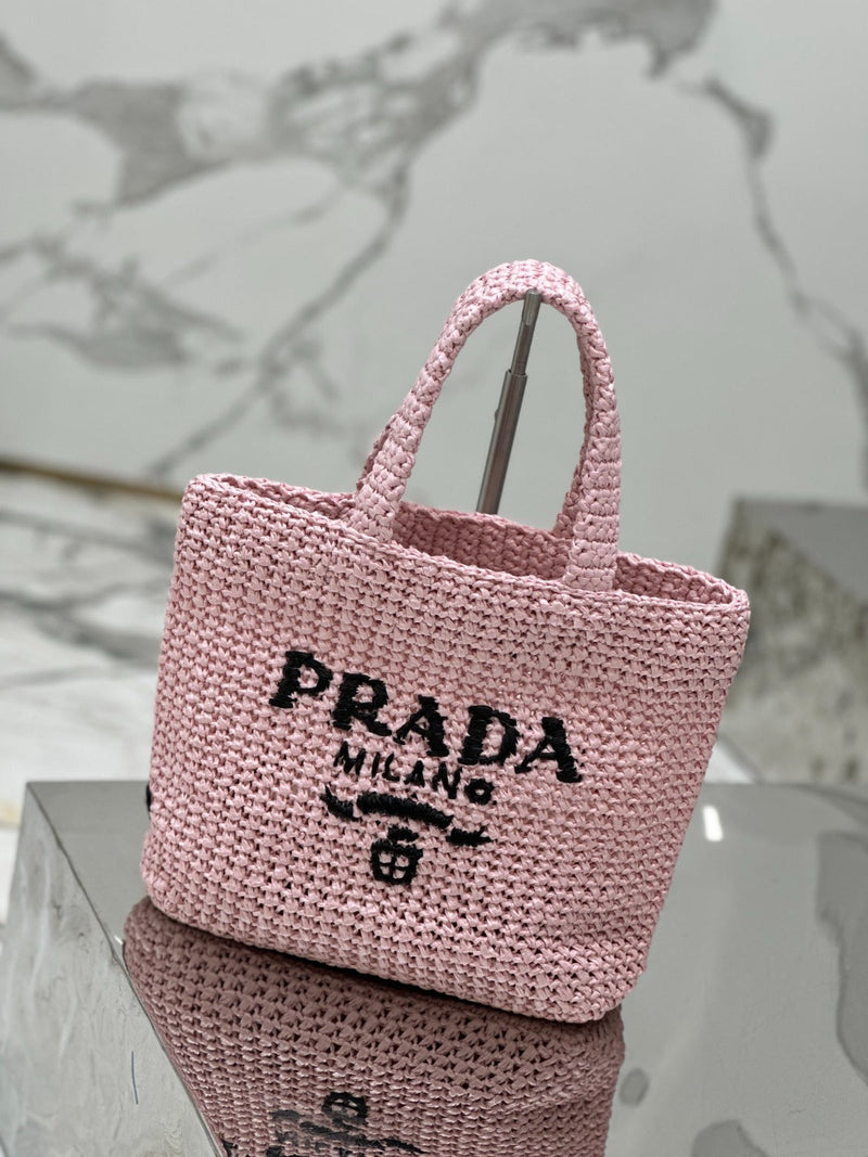 Bolsa Modelo Prada Tote Pequena de Ráfia