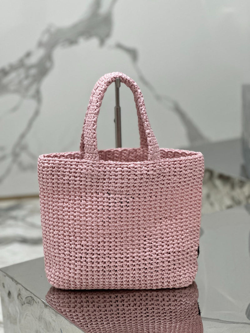 Bolsa Modelo Prada Tote Pequena de Ráfia