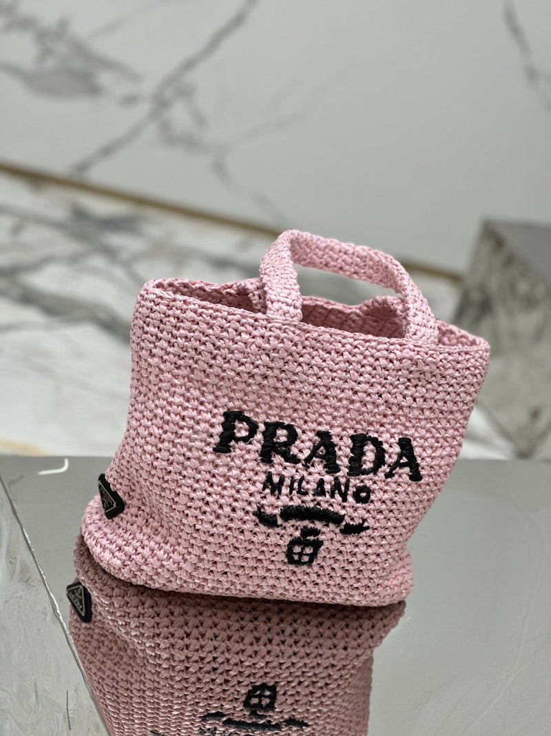 Bolsa Modelo Prada Tote Pequena de Ráfia