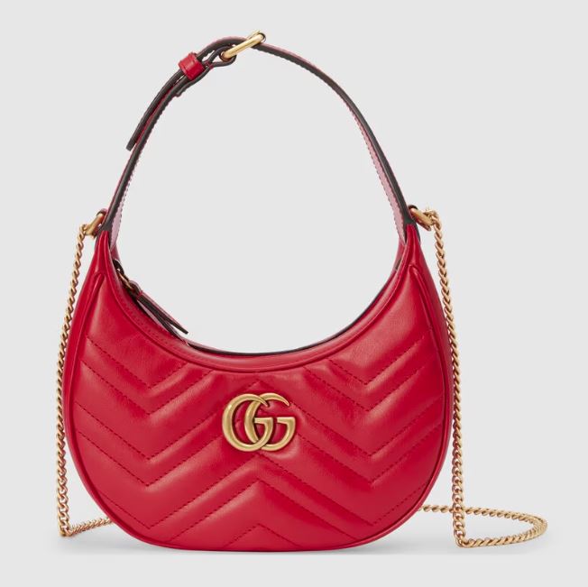 Bolsa Gucci Mini GG Marmont Meia Lua