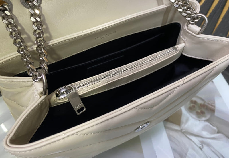 Bolsa Modelo Saint Laurent Tranvesal Lou Branca