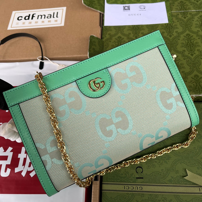 Bolsa Gucci Modelo Ophidia com Double G Pequena de Ombro Estampada