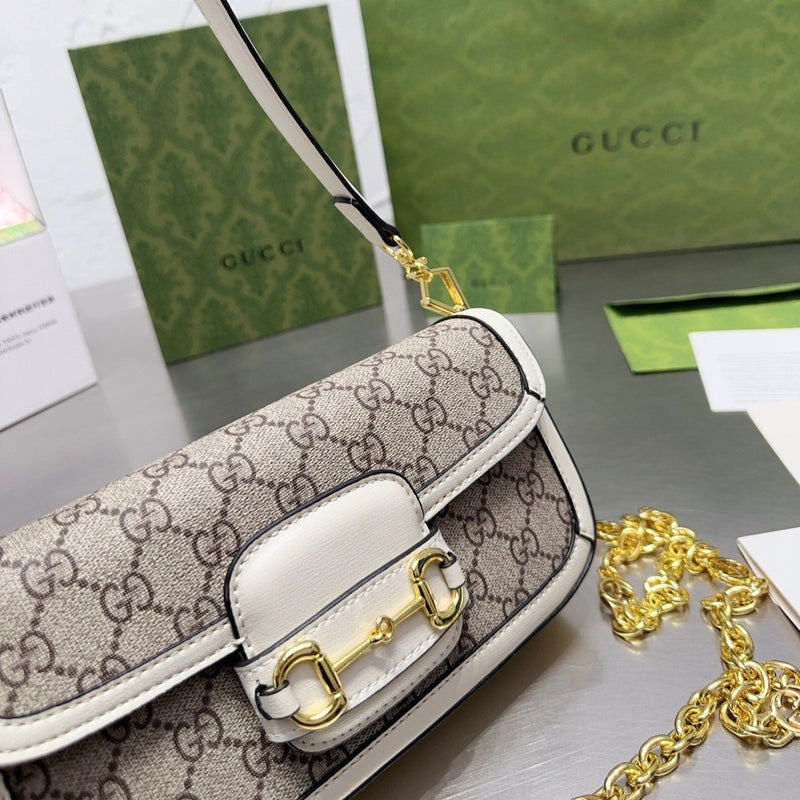 Bolsa Modelo Gucci  mini com detalhe Horsebit 1955 Branco