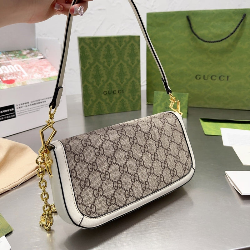 Bolsa Modelo Gucci  mini com detalhe Horsebit 1955 Branco