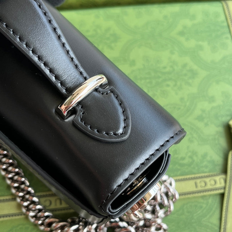 Bolsa Modelo Gucci Petiti Tiracol Mini GG Preto