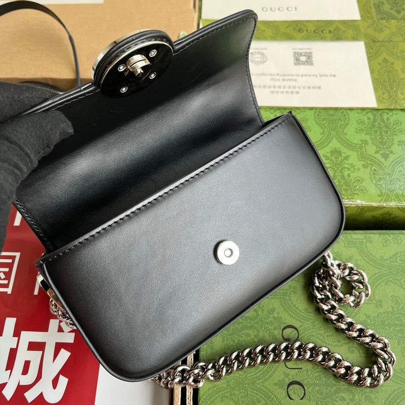 Bolsa Modelo Gucci Petiti Tiracol Mini GG Preto