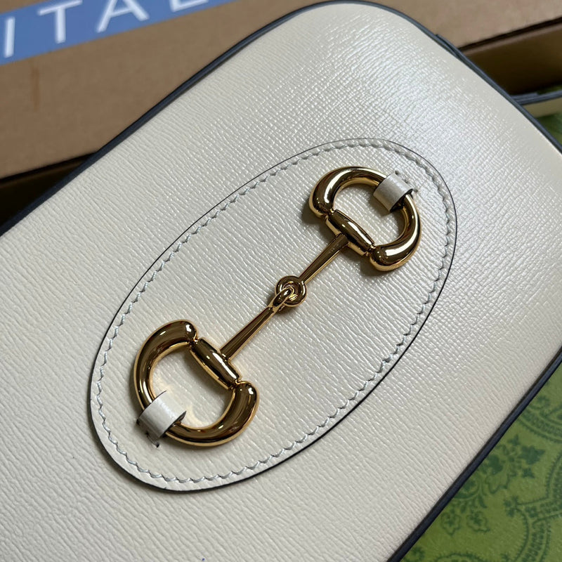 Bolsa Modelo Gucci Horsebit 1955 White Pequena