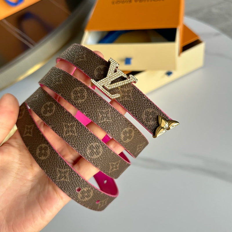 Cinto Modelo Lоuіѕ Vuіttоn Reversível Pretty LV 20 mm